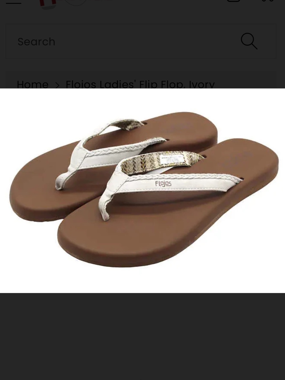 Flojos Brown Footbed Flip Flops with Ivory Straps